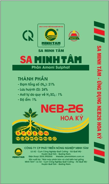 Bao SA Minh Tâm – mặt trước (hình thiết kế bao bì)