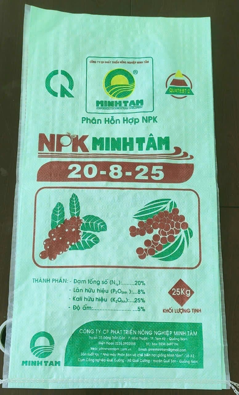 Bao NPK Minh Tâm 20-8-25 – mặt trước