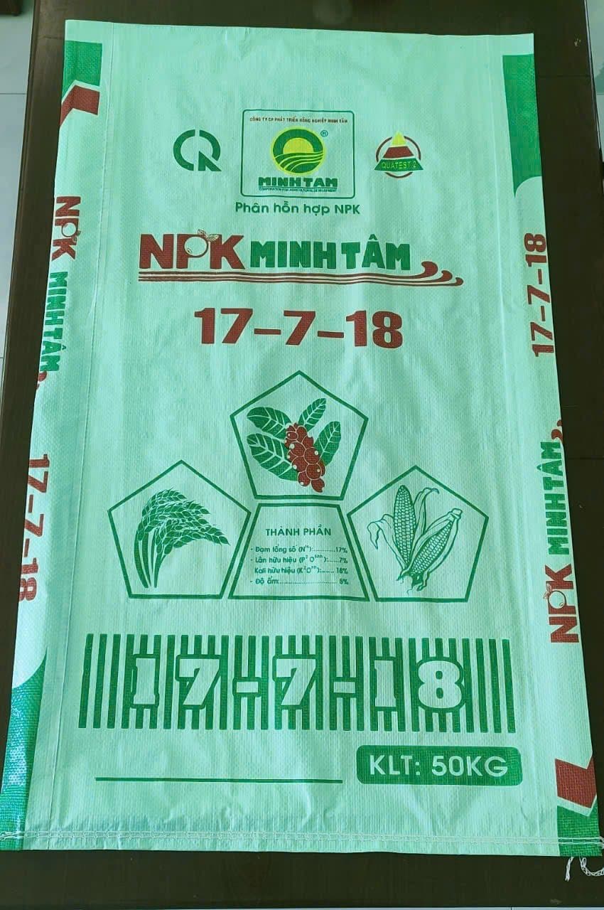 Bao NPK Minh Tâm 17-7-18 – mặt trước